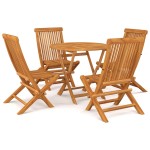 vidaXL Set mobilier grădină, 5 piese, lemn masiv de tec vidaXL Set mobilier grădină, 5 piese, lemn masiv de tec