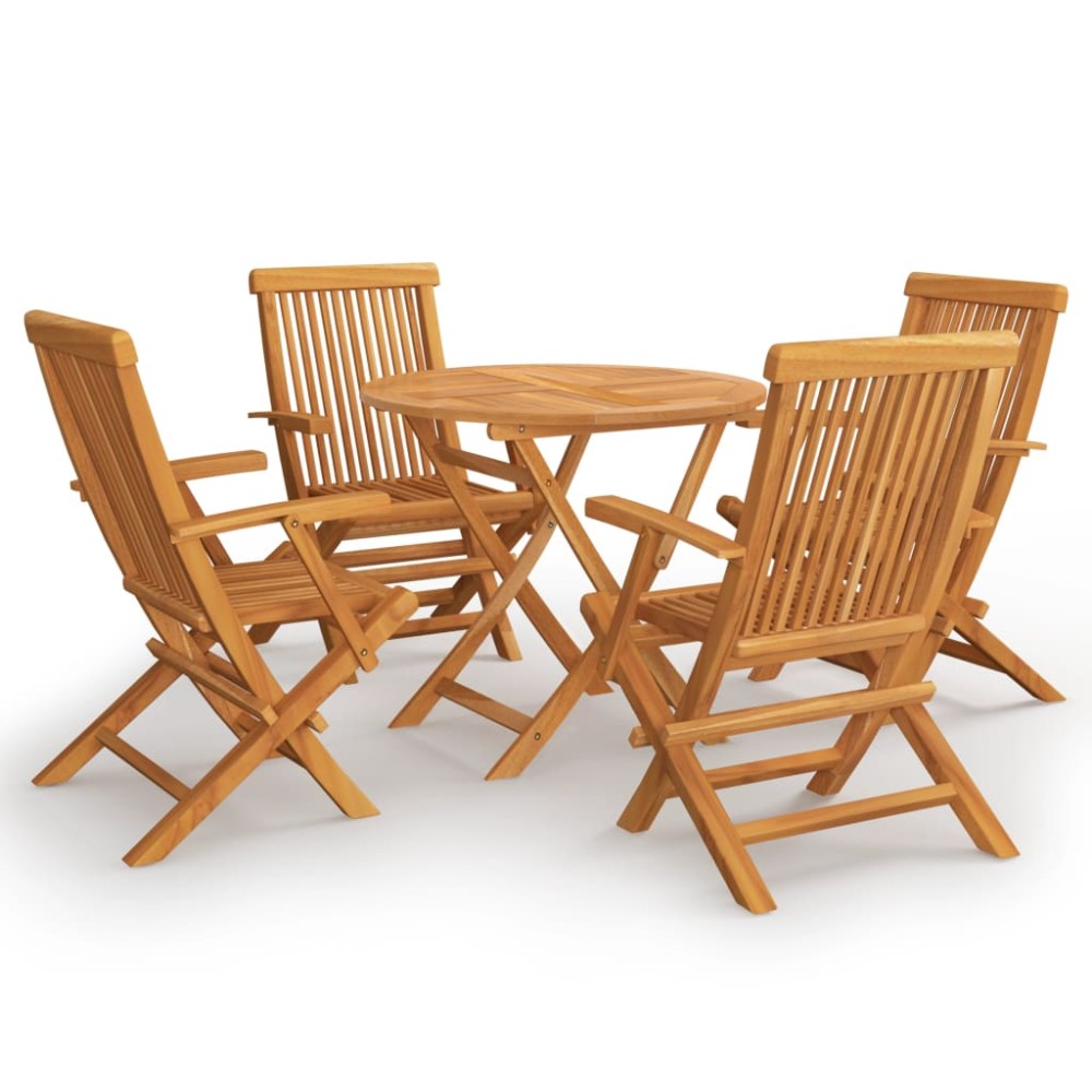 vidaXL Set mobilier de grădină, 5 piese, lemn masiv de tec