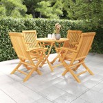 vidaXL Set mobilier de grădină, 5 piese, lemn masiv de tec vidaXL Set mobilier de grădină, 5 piese, lemn masiv de tec