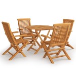 vidaXL Set mobilier de grădină, 5 piese, lemn masiv de tec vidaXL Set mobilier de grădină, 5 piese, lemn masiv de tec