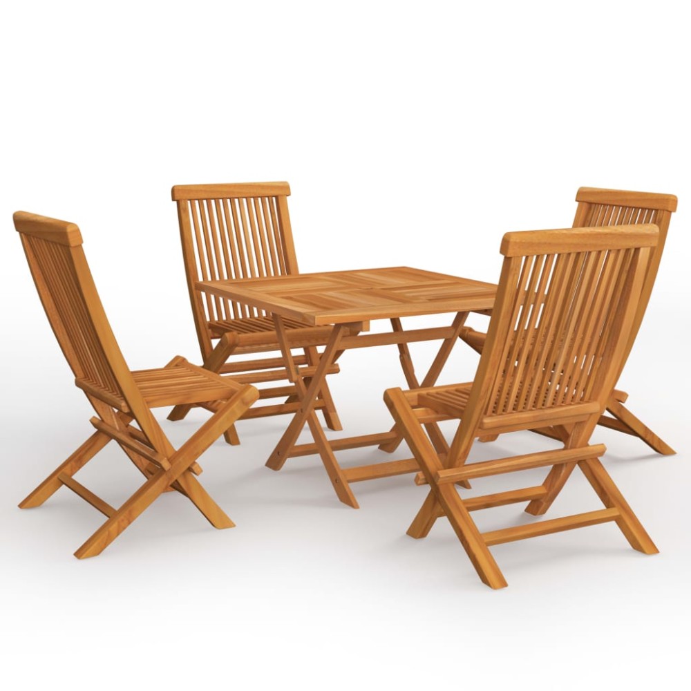 vidaXL Set mobilier de grădină, 5 piese, lemn masiv de tec