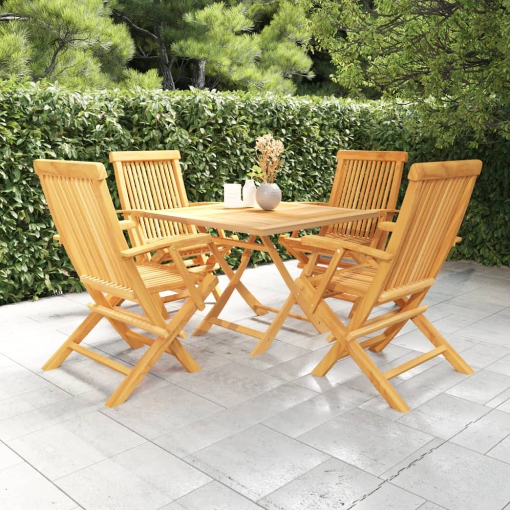 vidaXL Set mobilier de grădină, 5 piese, lemn masiv de tec