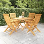 vidaXL Set mobilier de grădină, 5 piese, lemn masiv de tec vidaXL Set mobilier de grădină, 5 piese, lemn masiv de tec