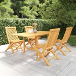 vidaXL Set mobilier grădină, 5 piese, lemn masiv de tec vidaXL Set mobilier grădină, 5 piese, lemn masiv de tec