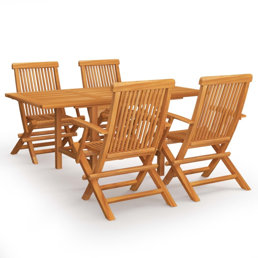vidaXL Set mobilier de grădină, 5 piese, lemn masiv de tec