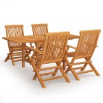 vidaXL Set mobilier de grădină, 5 piese, lemn masiv de tec vidaXL Set mobilier de grădină, 5 piese, lemn masiv de tec