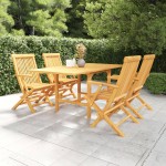 vidaXL Set mobilier de grădină, 5 piese, lemn masiv de tec vidaXL Set mobilier de grădină, 5 piese, lemn masiv de tec