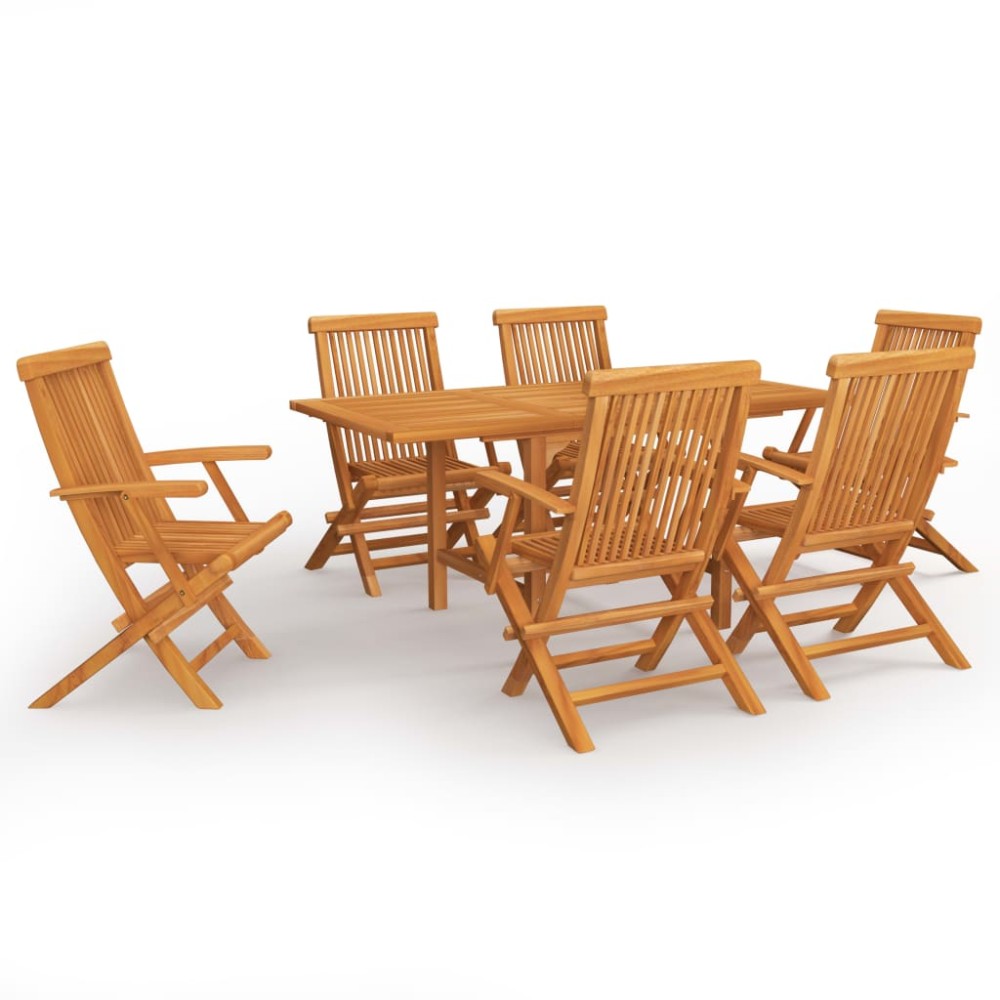 vidaXL Set mobilier grădină, 7 piese, lemn masiv de tec