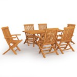 vidaXL Set mobilier grădină, 7 piese, lemn masiv de tec vidaXL Set mobilier grădină, 7 piese, lemn masiv de tec