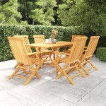 vidaXL Set mobilier grădină, 7 piese, lemn masiv de tec vidaXL Set mobilier grădină, 7 piese, lemn masiv de tec