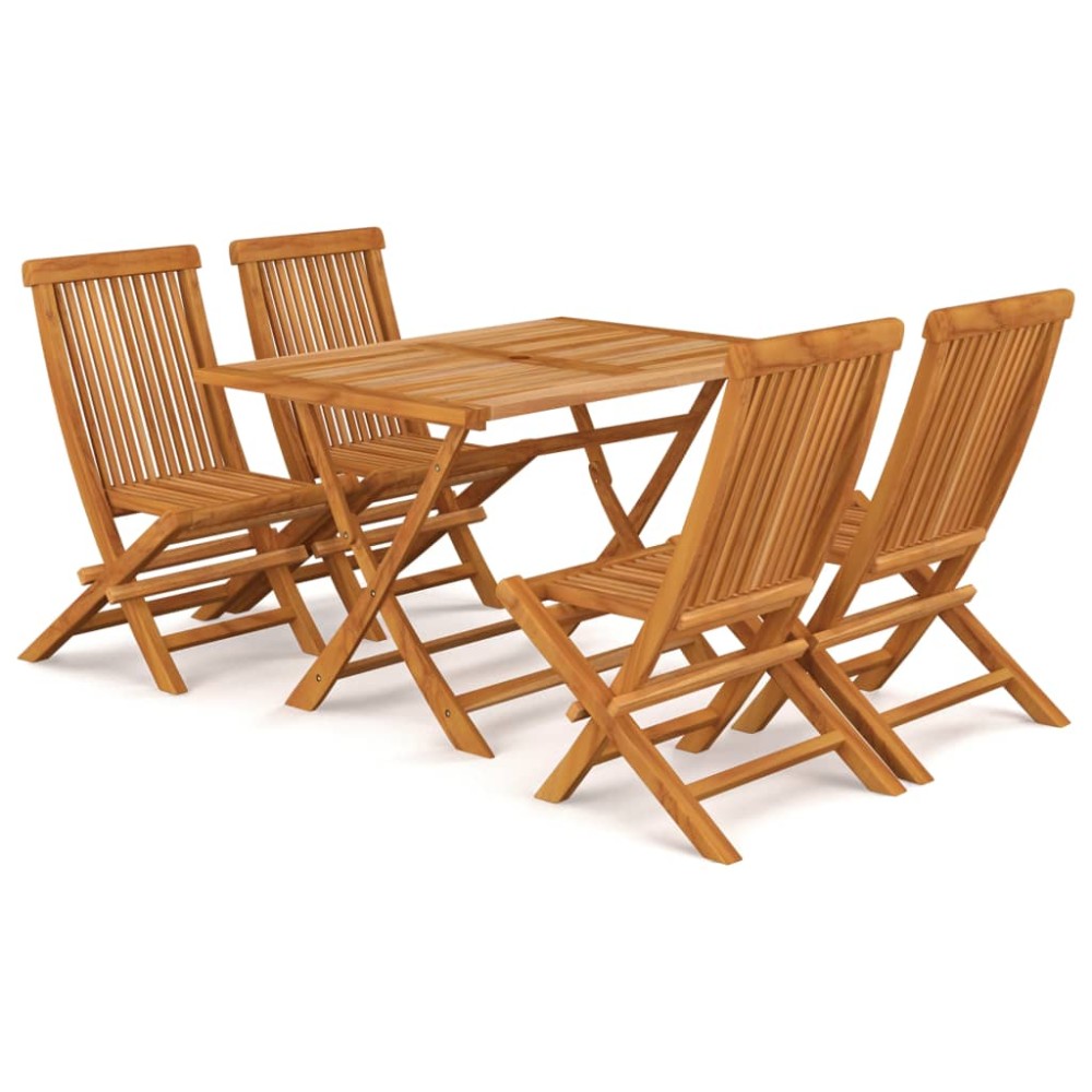 vidaXL Set mobilier grădină, 5 piese, lemn masiv de tec