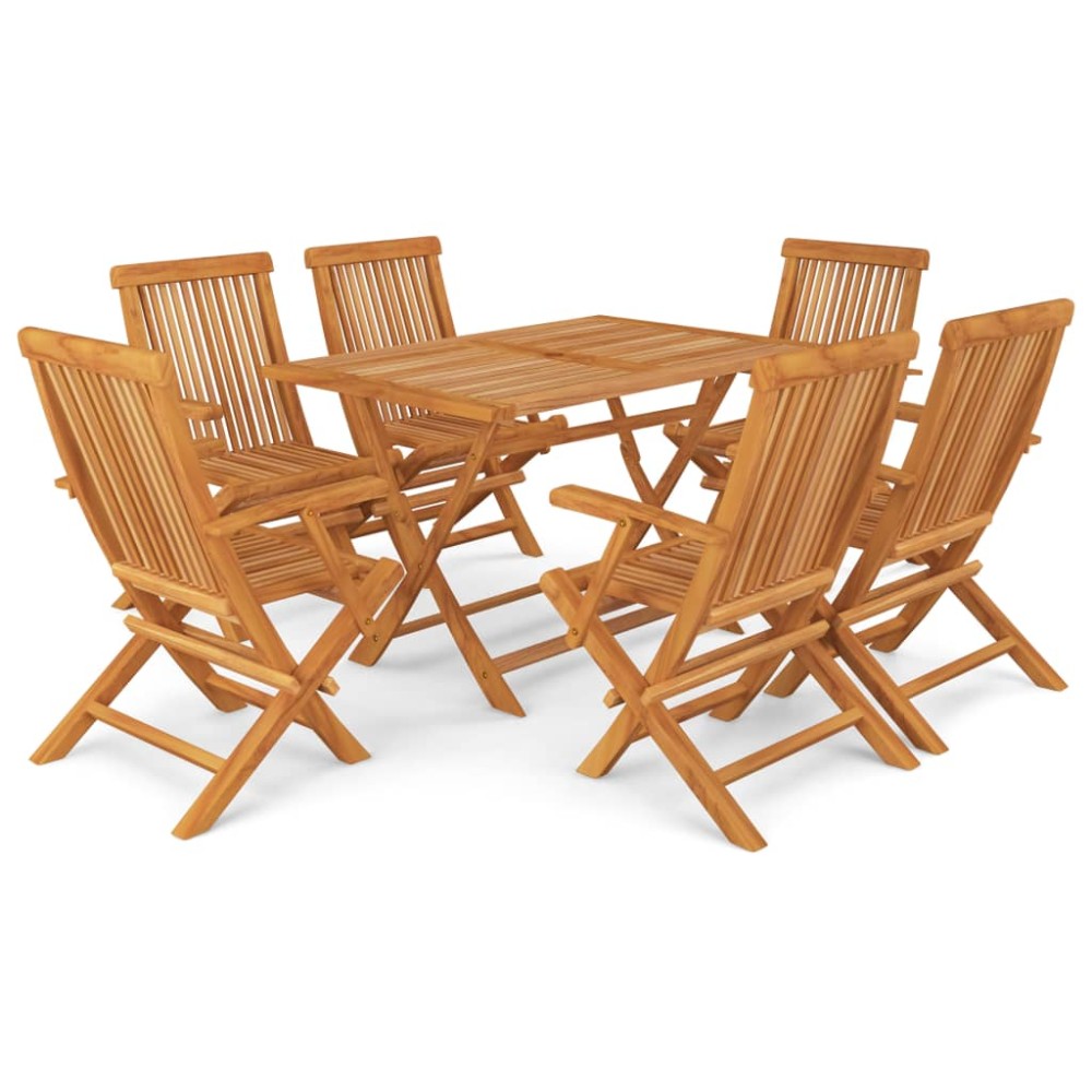 vidaXL Set mobilier grădină, 7 piese, lemn masiv de tec