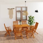 vidaXL Set mobilier grădină, 7 piese, lemn masiv de tec vidaXL Set mobilier grădină, 7 piese, lemn masiv de tec