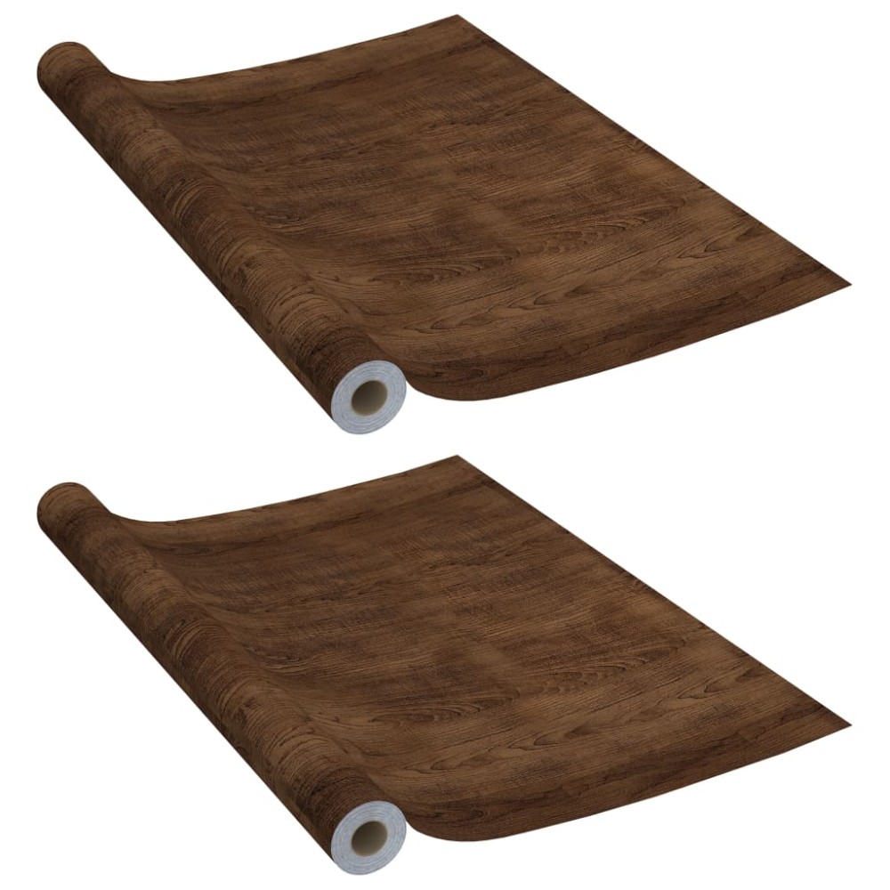 vidaXL Folii mobilier autoadezive, 2 buc. stejar închis, 500x90 cm PVC