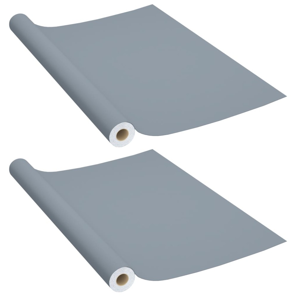 vidaXL Folii de mobilier autoadezive, 2 buc., gri, 500 x 90 cm, PVC