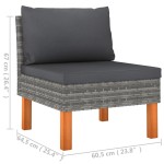 vidaXL Set mobilier de grădină cu perne, 8 piese, gri, poliratan vidaXL Set mobilier de grădină cu perne, 8 piese, gri, poliratan