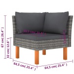 vidaXL Set mobilier de grădină cu perne, 9 piese, gri, poliratan vidaXL Set mobilier de grădină cu perne, 9 piese, gri, poliratan