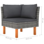 vidaXL Set mobilier de grădină cu perne, 9 piese, gri, poliratan vidaXL Set mobilier de grădină cu perne, 9 piese, gri, poliratan