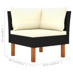 vidaXL Set mobilier de grădină cu perne, 9 piese, negru, poliratan vidaXL Set mobilier de grădină cu perne, 9 piese, negru, poliratan