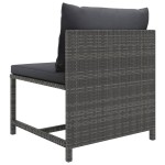vidaXL Set mobilier de grădină cu perne, 9 piese, gri, poliratan vidaXL Set mobilier de grădină cu perne, 9 piese, gri, poliratan