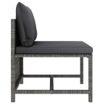 vidaXL Set mobilier de grădină cu perne, 8 piese, gri, poliratan vidaXL Set mobilier de grădină cu perne, 8 piese, gri, poliratan