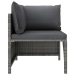 vidaXL Set mobilier de grădină cu perne, 9 piese, gri, poliratan vidaXL Set mobilier de grădină cu perne, 9 piese, gri, poliratan