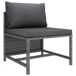vidaXL Set mobilier de grădină cu perne, 9 piese, gri, poliratan vidaXL Set mobilier de grădină cu perne, 9 piese, gri, poliratan