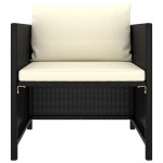 vidaXL Set mobilier de grădină cu perne, 8 piese, negru, poliratan vidaXL Set mobilier de grădină cu perne, 8 piese, negru, poliratan