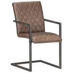 vidaXL Scaune de bucătărie tip consolă, 6 buc., maro, piele naturală vidaXL Scaune de bucătărie tip consolă, 6 buc., maro, piele naturală