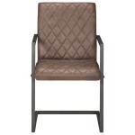 vidaXL Scaune de bucătărie tip consolă, 6 buc., maro, piele naturală vidaXL Scaune de bucătărie tip consolă, 6 buc., maro, piele naturală