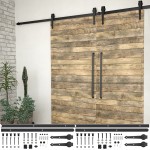 vidaXL Seturi de feronerie uși glisante, 2 buc., negru, 200 cm, oțel vidaXL Seturi de feronerie uși glisante, 2 buc., negru, 200 cm, oțel