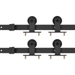 vidaXL Set feronerie uși glisante, 2 buc., negru, 183 cm, oțel vidaXL Set feronerie uși glisante, 2 buc., negru, 183 cm, oțel