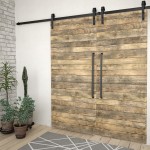 vidaXL Seturi de feronerie uși glisante, 2 buc., negru, 200 cm, oțel