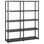 vidaXL Raft de depozitare cu 5 polițe, negru, 142x38x170 cm, plastic vidaXL Raft de depozitare cu 5 polițe, negru, 142x38x170 cm, plastic