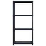 vidaXL Raft de depozitare cu 4 polițe, negru, 183x30,5x130 cm, plastic vidaXL Raft de depozitare cu 4 polițe, negru, 183x30,5x130 cm, plastic