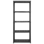 vidaXL Raft de depozitare cu 5 polițe, negru, 213x38x170 cm, plastic vidaXL Raft de depozitare cu 5 polițe, negru, 213x38x170 cm, plastic