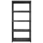 vidaXL Raft de depozitare cu 5 polițe, negru, 255x40x185 cm, plastic vidaXL Raft de depozitare cu 5 polițe, negru, 255x40x185 cm, plastic