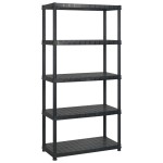 vidaXL Raft de depozitare 5 niveluri negru 274,5x45,7x185 cm, plastic vidaXL Raft de depozitare 5 niveluri negru 274,5x45,7x185 cm, plastic
