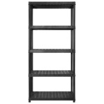 vidaXL Raft de depozitare cu 5 polițe, negru, 340x40x185 cm, plastic vidaXL Raft de depozitare cu 5 polițe, negru, 340x40x185 cm, plastic