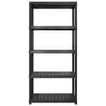 vidaXL Raft de depozitare cu 5 polițe, negru, 366x45,7x185 cm, plastic vidaXL Raft de depozitare cu 5 polițe, negru, 366x45,7x185 cm, plastic