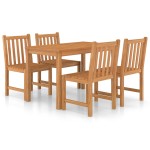 vidaXL Set de mobilier de grădină cu 5 piese, 120x70 cm, lemn masiv de tec vidaXL Set de mobilier de grădină cu 5 piese, 120x70 cm, lemn masiv de tec