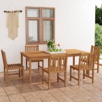vidaXL Set mobilier grădină, 7 piese, lemn masiv de tec vidaXL Set mobilier grădină, 7 piese, lemn masiv de tec
