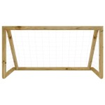 vidaXL Poartă de fotbal cu plasă, 160x80x100 cm, lemn de pin tratat vidaXL Poartă de fotbal cu plasă, 160x80x100 cm, lemn de pin tratat