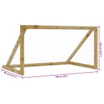 vidaXL Poartă de fotbal cu plasă, 160x80x100 cm, lemn de pin tratat vidaXL Poartă de fotbal cu plasă, 160x80x100 cm, lemn de pin tratat