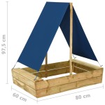 vidaXL Groapă de nisip cu acoperiș, 80x60x97,5 cm, lemn de pin tratat vidaXL Groapă de nisip cu acoperiș, 80x60x97,5 cm, lemn de pin tratat