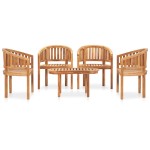 vidaXL Set mobilier grădină tip banană, 5 piese, lemn masiv de tec vidaXL Set mobilier grădină tip banană, 5 piese, lemn masiv de tec