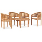vidaXL Set mobilier grădină tip banană, 5 piese, lemn masiv de tec vidaXL Set mobilier grădină tip banană, 5 piese, lemn masiv de tec