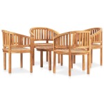 vidaXL Set mobilier grădină tip banană, 5 piese, lemn masiv de tec vidaXL Set mobilier grădină tip banană, 5 piese, lemn masiv de tec