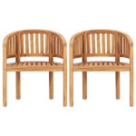 vidaXL Set mobilier grădină tip banană, 5 piese, lemn masiv de tec vidaXL Set mobilier grădină tip banană, 5 piese, lemn masiv de tec