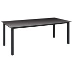vidaXL Set mobilier de grădină, 9 piese, negru